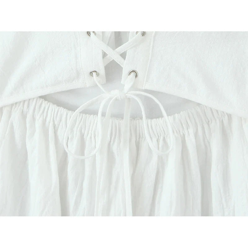 Sexy Spaghetti Straps White Mini Summer Dresses