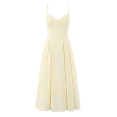 Yellow Sling Midi Dresses