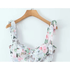 Floral Print Sexy Corset Style Sling Mini Dresses