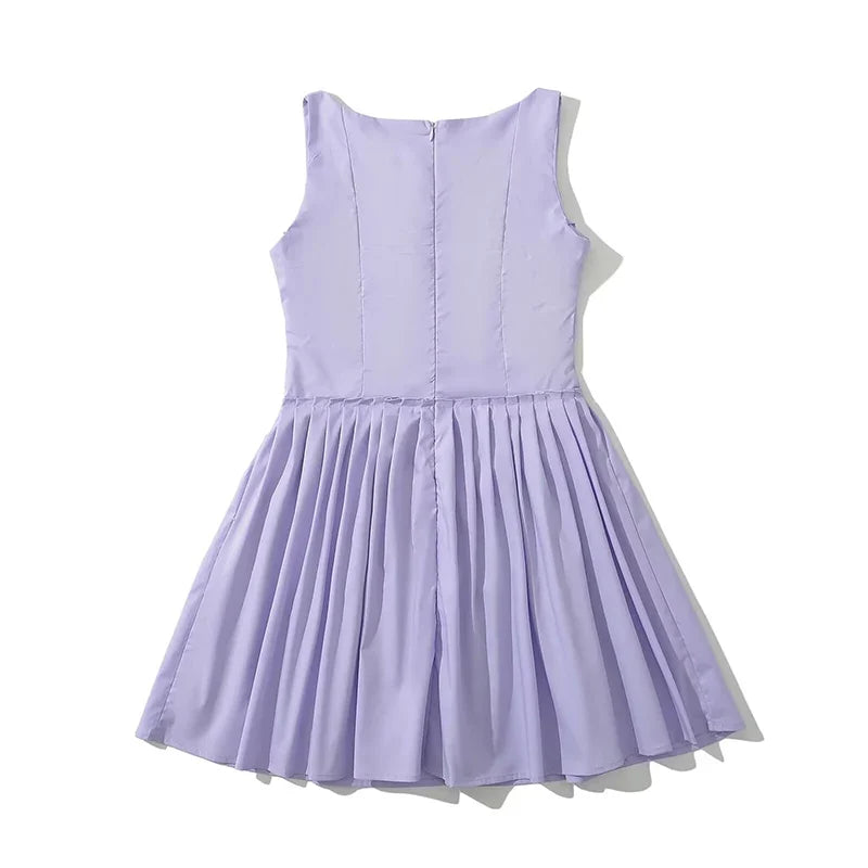 Summer Elegant Party Dresses Arrival Solid Hem Pleated A-line Birthday Dresses