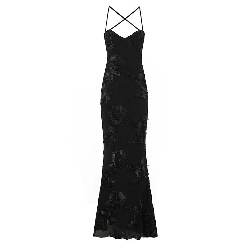 Spaghetti Straps Elegant Evening Party Long Dresses For Bandage Backless Sexy Slim Mermaid Dresses