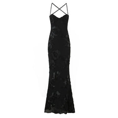 Spaghetti Straps Elegant Evening Party Long Dresses For Bandage Backless Sexy Slim Mermaid Dresses