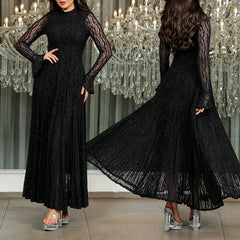 Shiny Silk Commuting Maxi Dresses