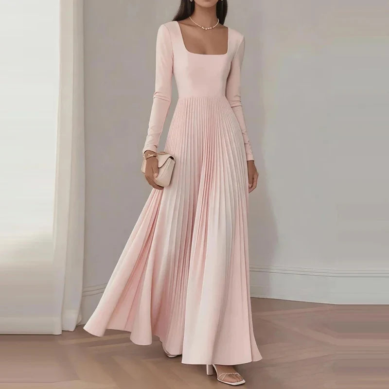 Lady Square Neck Long Sleeve Banquet Dresses