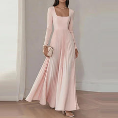 Lady Square Neck Long Sleeve Banquet Dresses