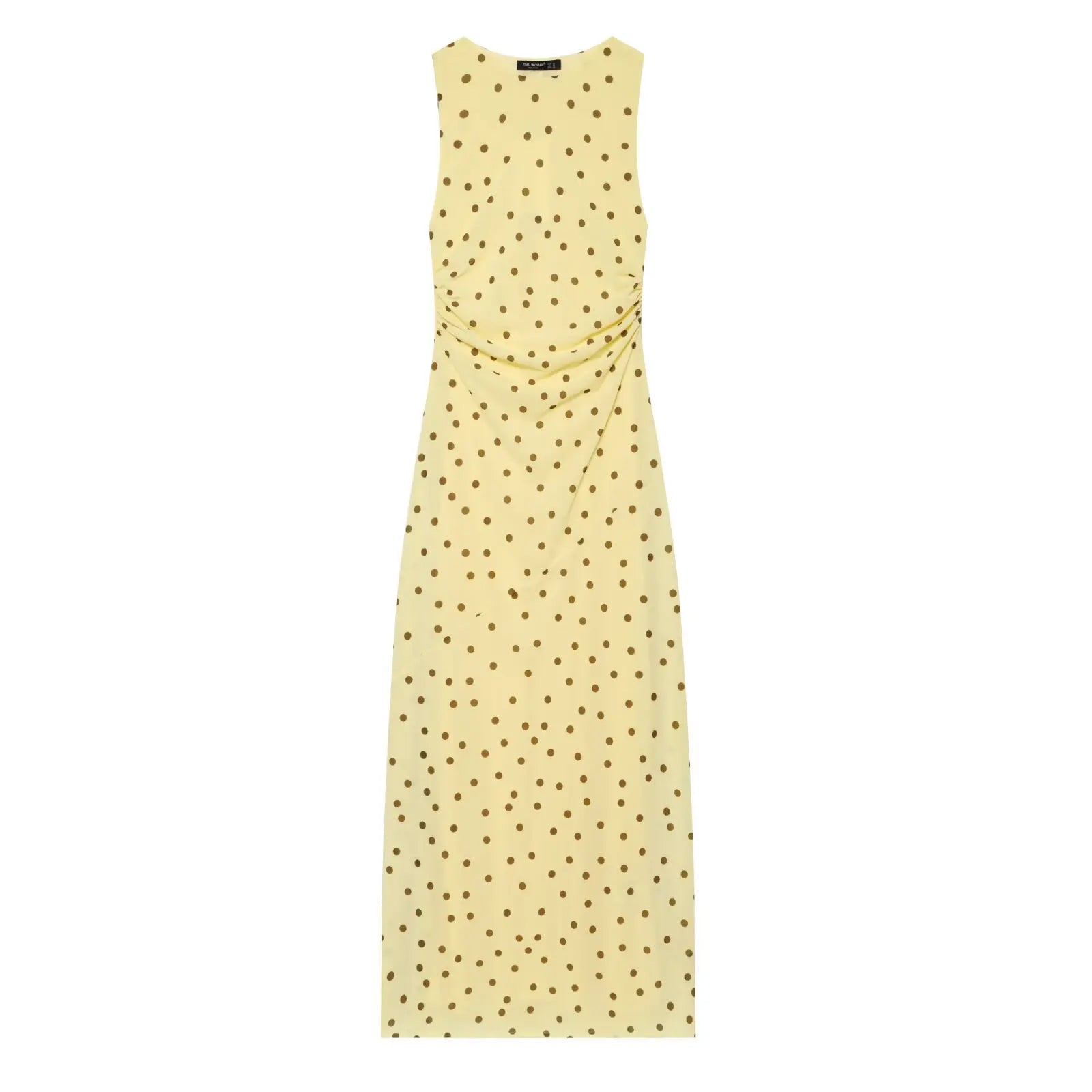 Flowy Yellow Polka Dot Maxi Dresses