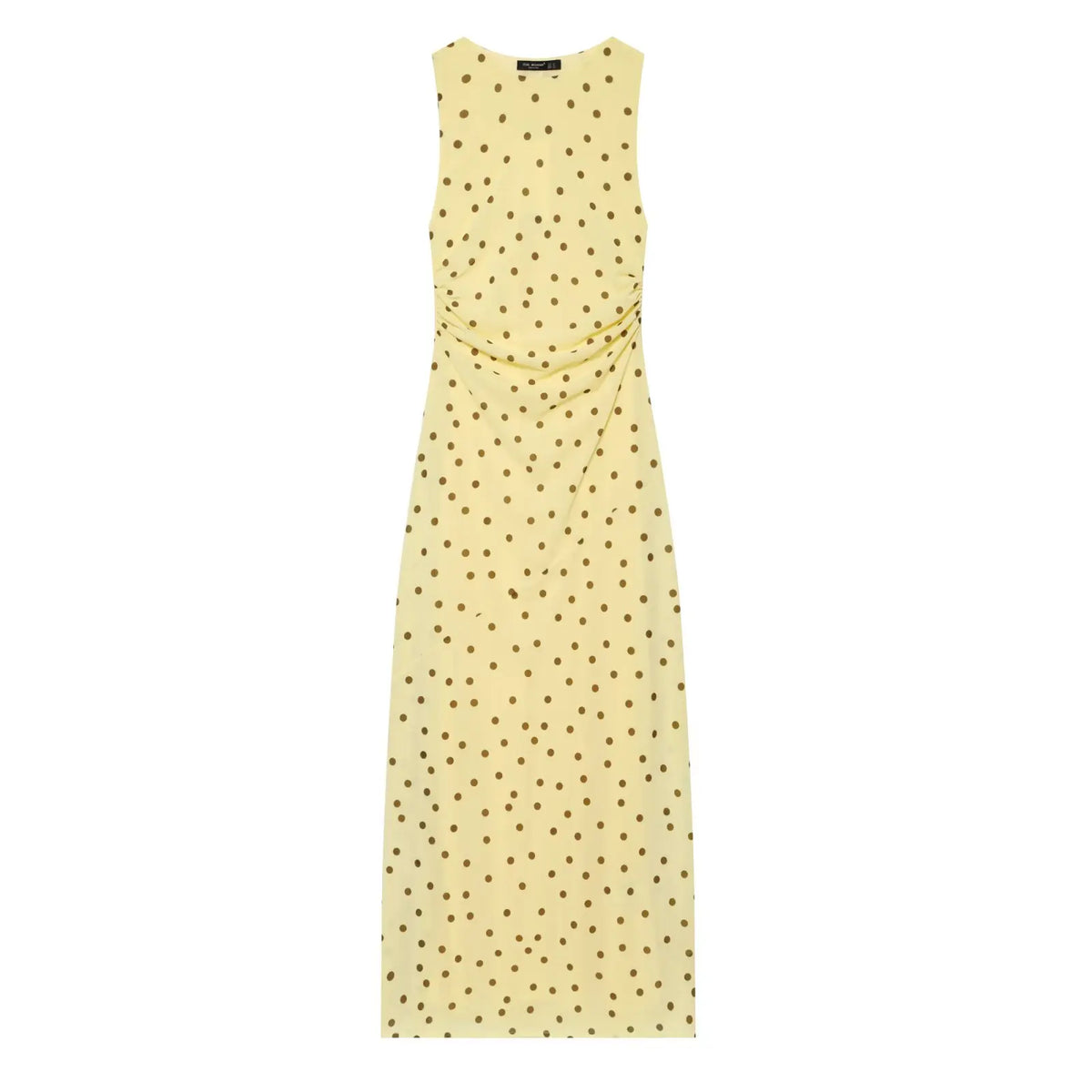 Flowy Yellow Polka Dot Maxi Dresses
