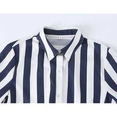 Summer Vintage Striped Shirt Dresses