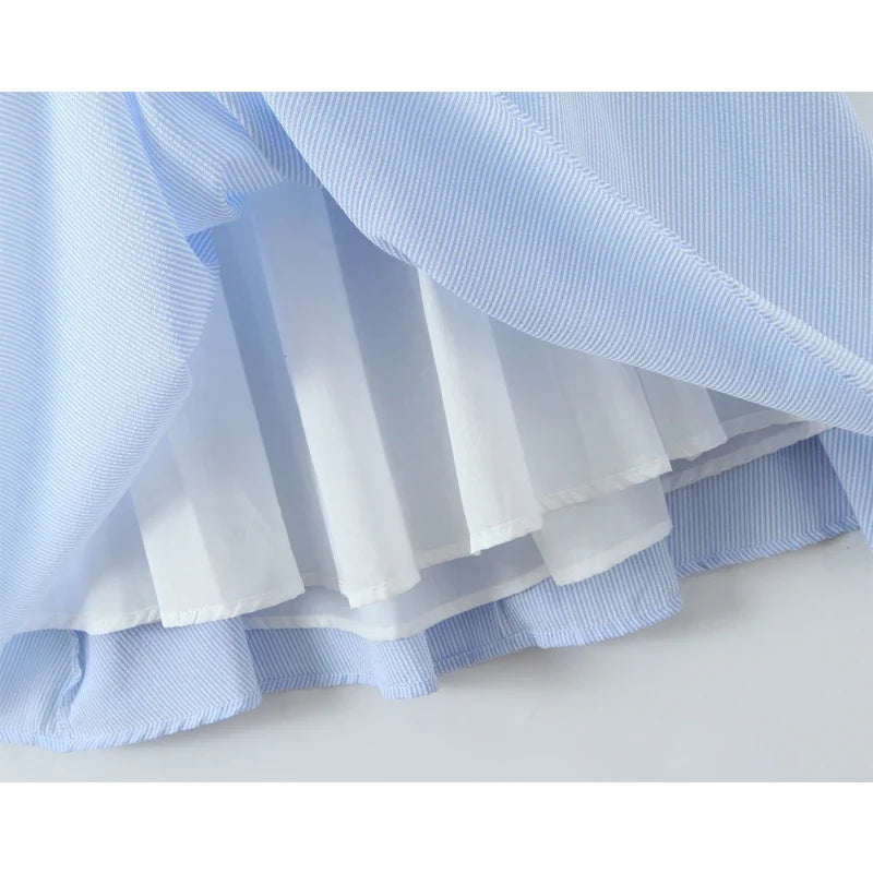 Blue Pink Striped Dresses