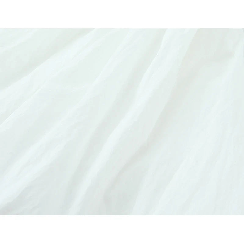 Sexy Spaghetti Straps Balloon Hem White Mini Dresses Summer Vestidos