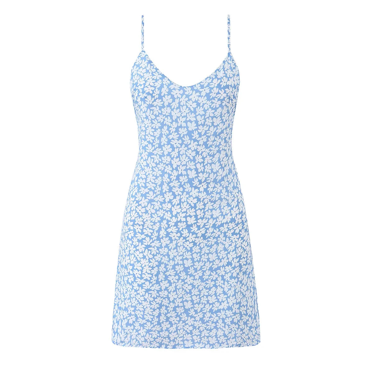 Floral Print V Neck Sling Mini Dresses