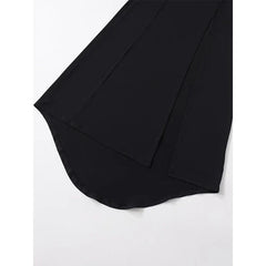 Backless Spaghetti Straps Black Long Dresses For Hem Slit V Neck A-line Party Sexy Maxi Vestidos