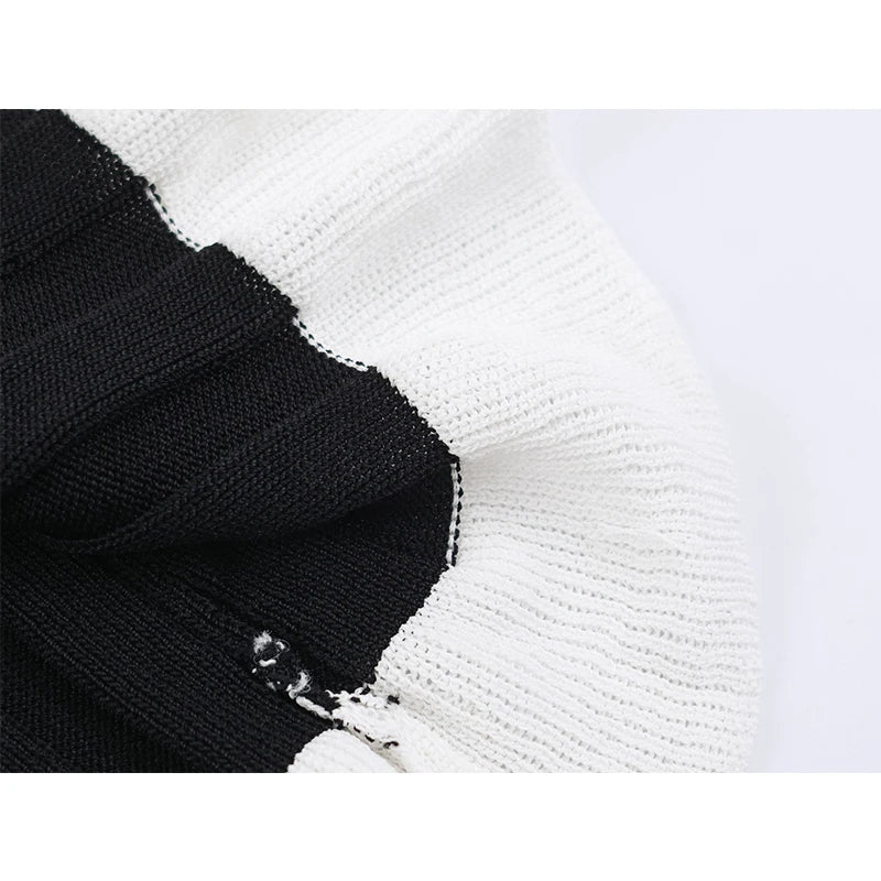 Sleeveless Vertical Ribbed Knit Mini Dresses