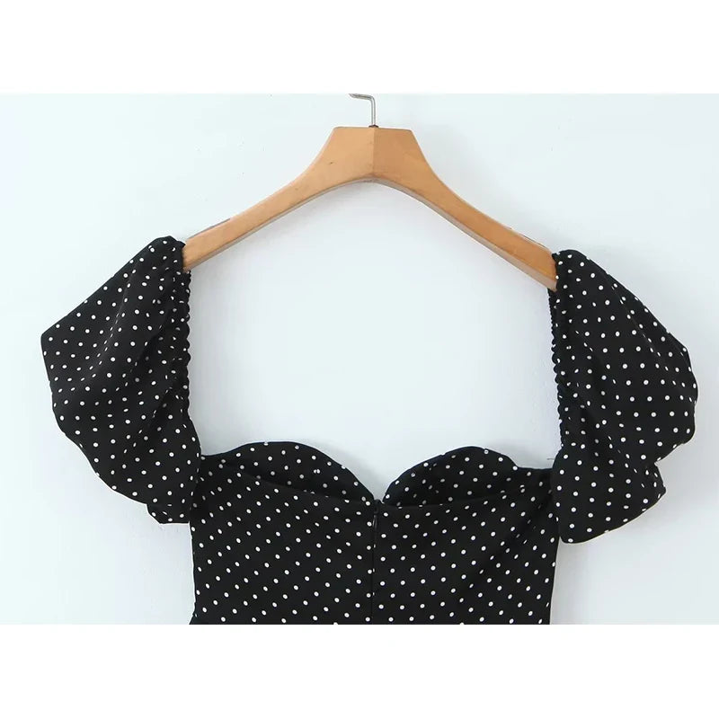 Sexy Off Shoulder Polka Dot Mini Dresses For Short Sleeve A-line Summer Holiday Party Dresses