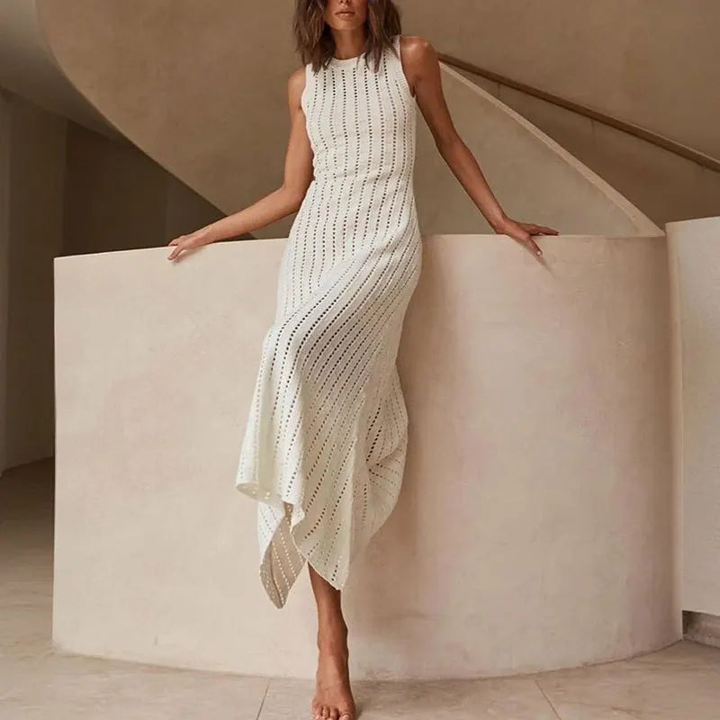 Beach Vacation Hollow Knitted Long Dresses
