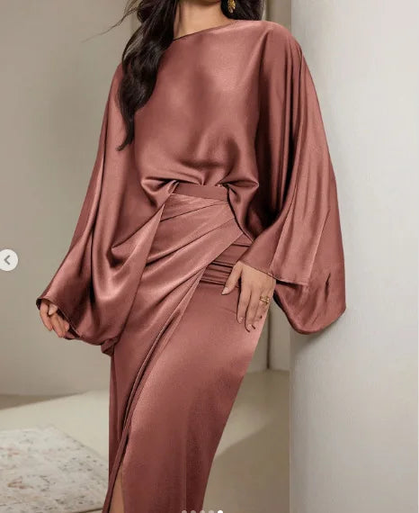 Autumn Round Neck Long Sleeve Irregular Waist Dresses