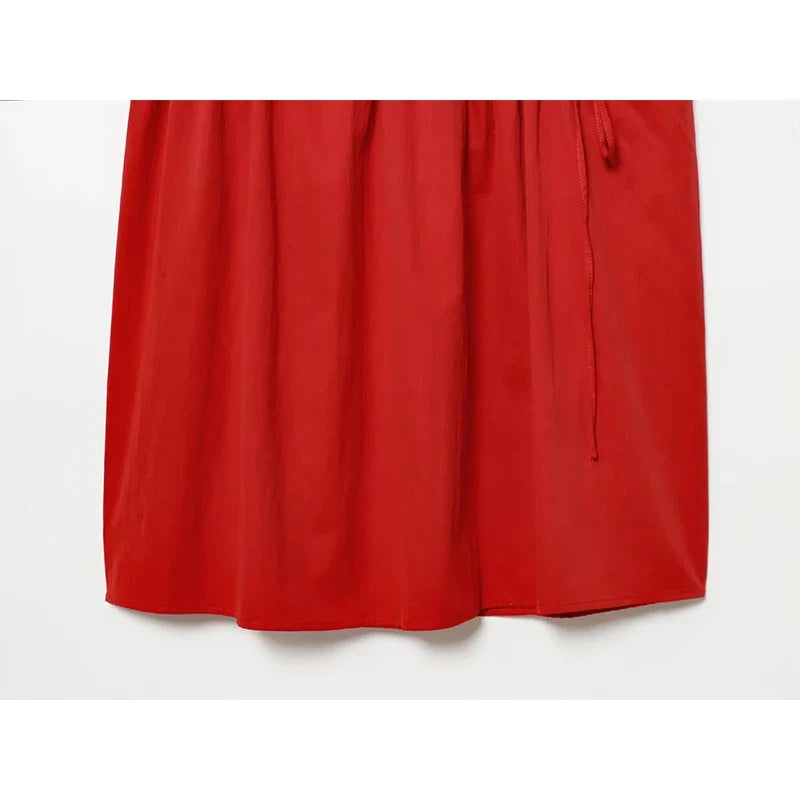Summer O Neck Sleeveless Casual Long Tank Dresses Red Vestidos