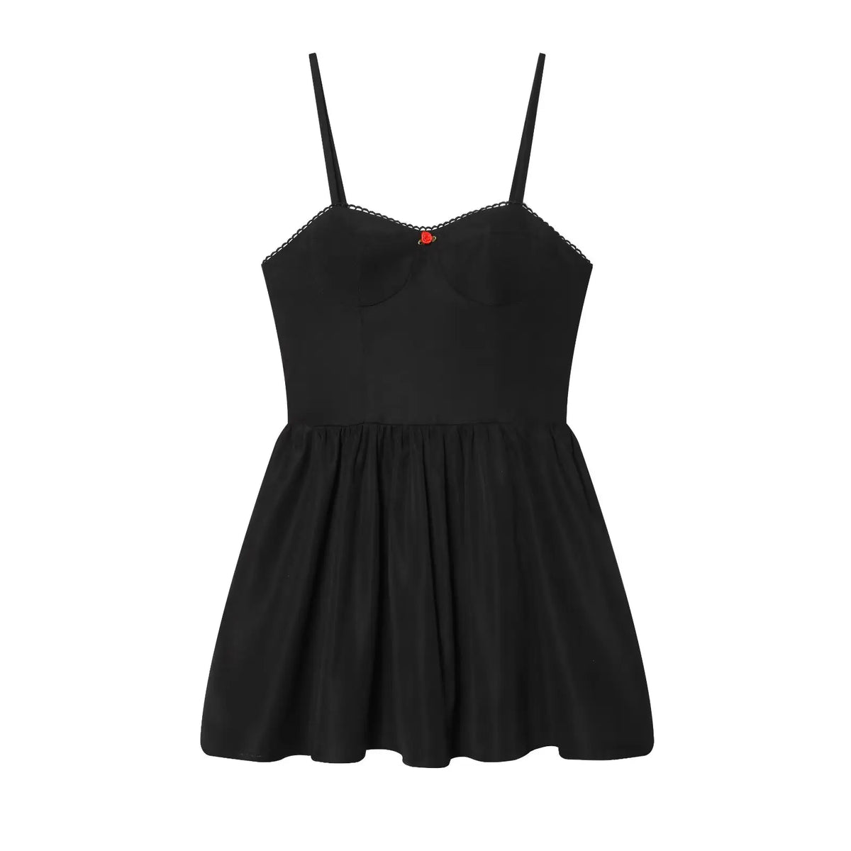 Black Lace Trim Sexy Mini Dresses