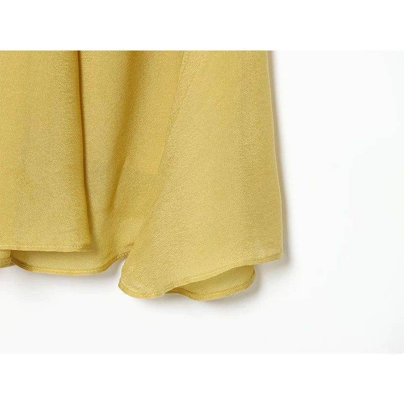 Summer Flowy Long Skirt A-Line Casual Elegant Chiffon Skirts faldas mujer