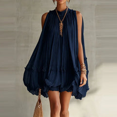 French Style Lace Off Shoulder Chiffon Short Dresses