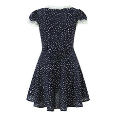 Navy Blue Polka Dot Mini Dresses