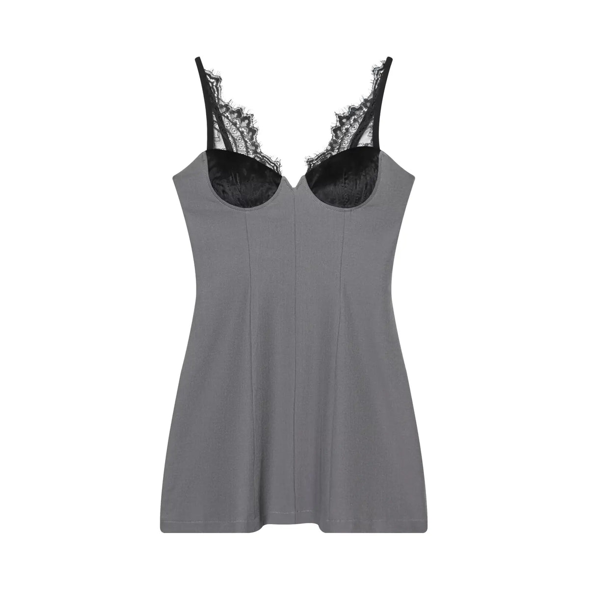 Lace Patchwork Sling Gray Sexy Dresses