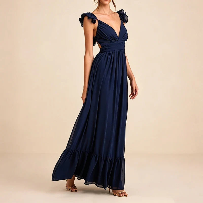 Sexy V-neck Pleated Bandage Evening Dresses