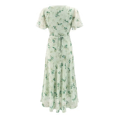 Boho Style Mint Green Floral Print Dresses