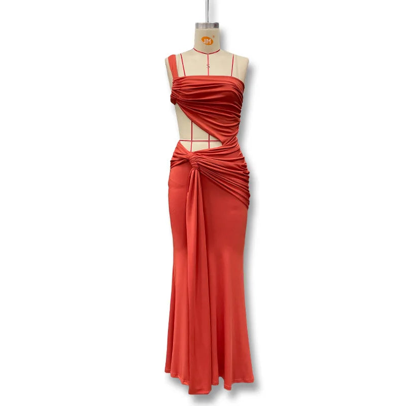 Temperament One Shoulder Backless Strapless Dresses