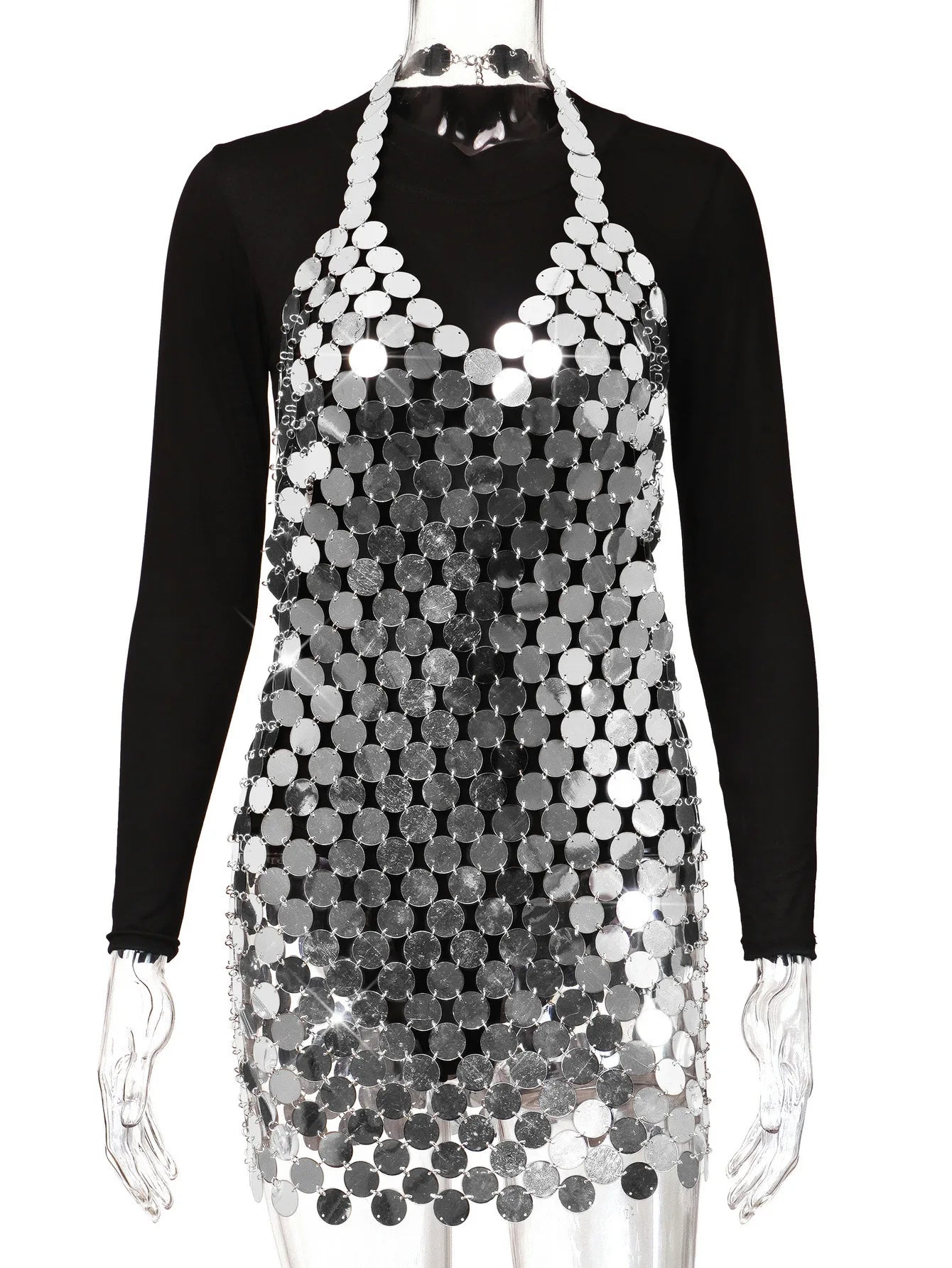 Sexy Backless Sequin Mini Dresses
