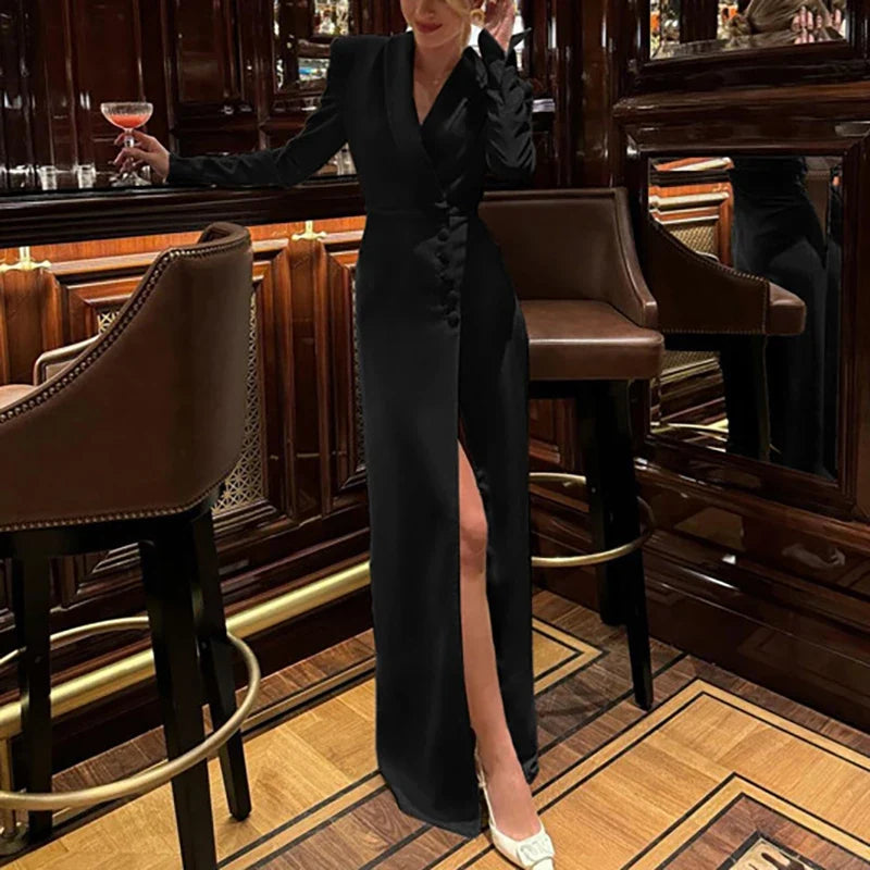 Office Lady Long Sleeved Evening Dresses
