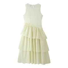 Summer Sleeveless Tiered Midi Dresses