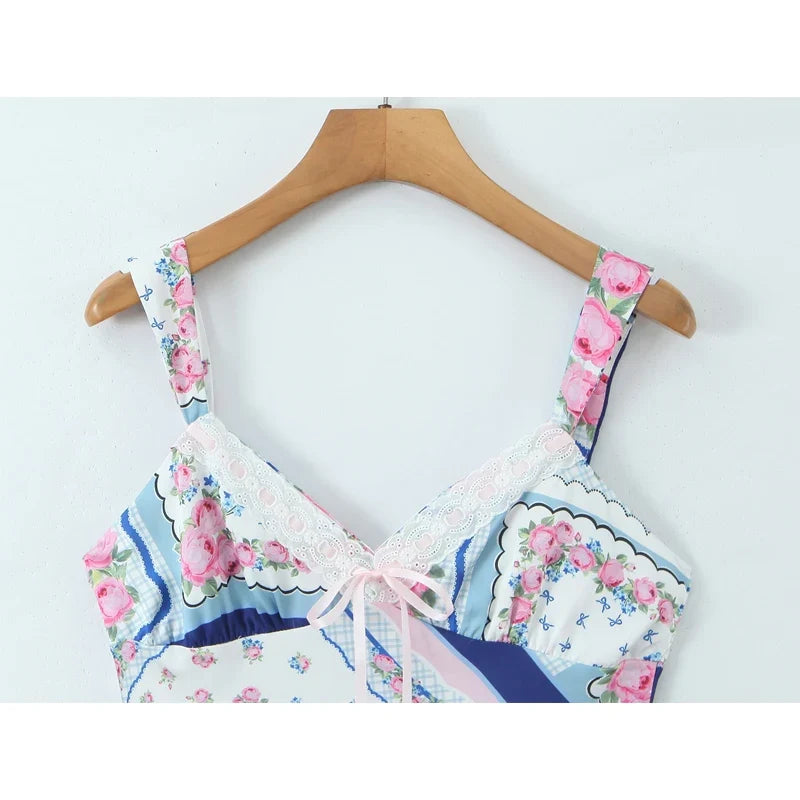 Printed Satin Sling Mini Dresses