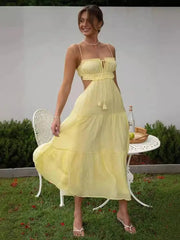 Sweet V-neck Sleeveless Pleated Patchwork Dresses