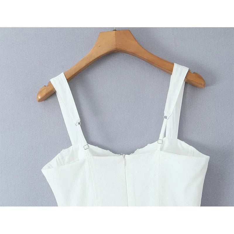 French Sweet Mesh Sling Mini Dresses