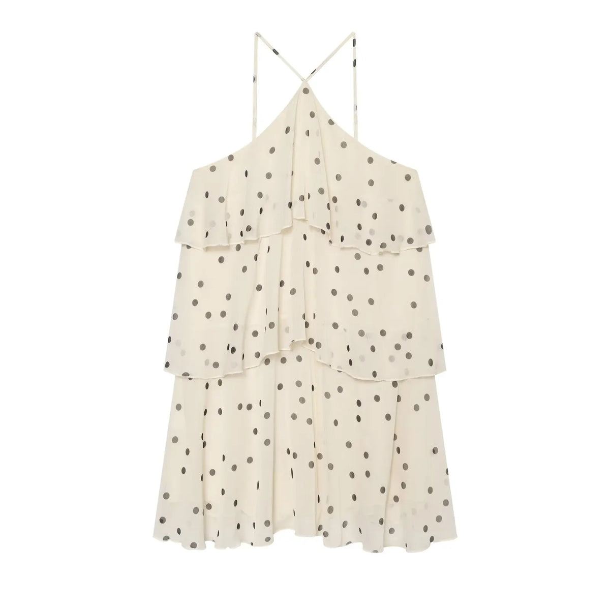 Polka Dot Halter Mini Dresses