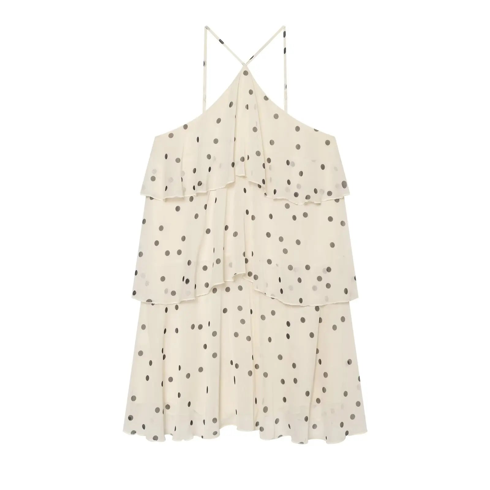 Polka Dot Halter Mini Dresses