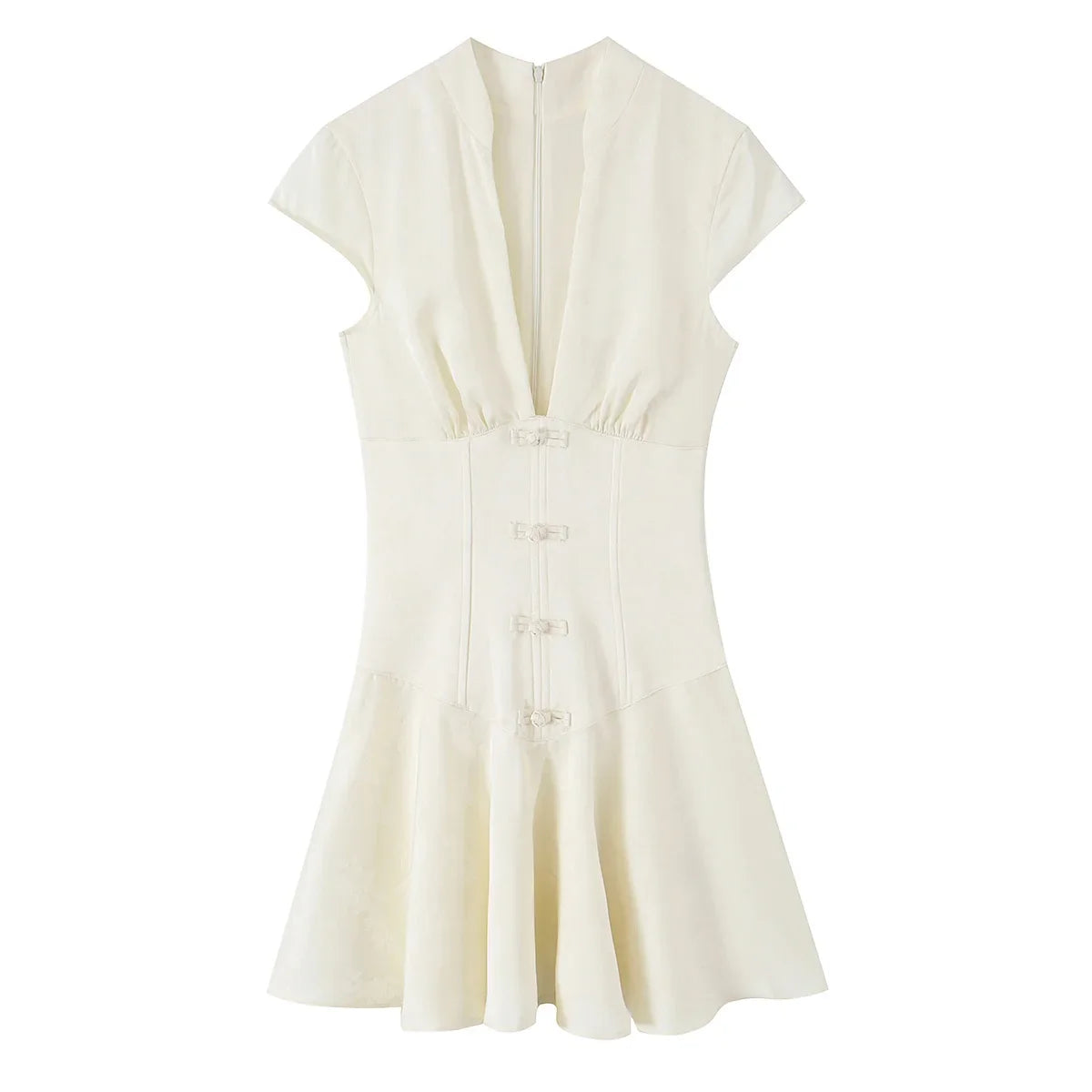 Cheongsam Style Jacquard Mini Dresses
