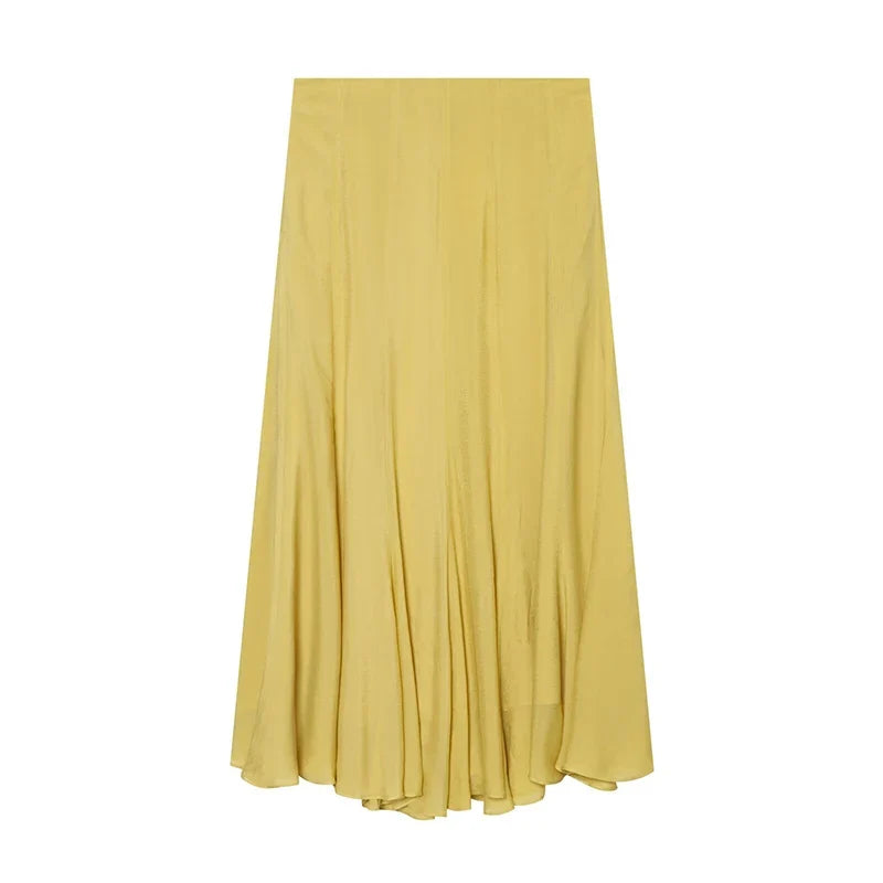 Summer Flowy Long Skirt A-Line Casual Elegant Chiffon Skirts faldas mujer