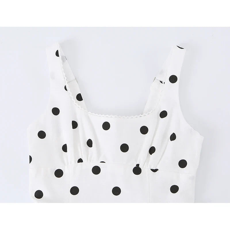 Summer Polka Dot Sleeveless Mini Dresses