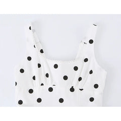Summer Polka Dot Sleeveless Mini Dresses