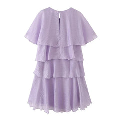 Light Purple Ruffle Mini Dresses