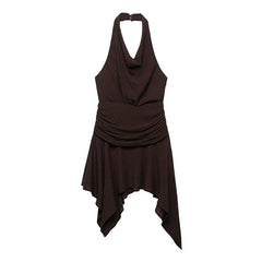 Brown Halter Mini Dresses
