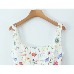 Multicolor Floral Print Sling Short Dresses
