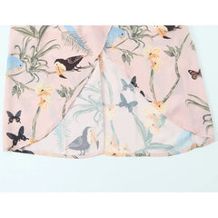French Retro Floral Print Holiday Sexy Sling Dresses