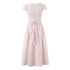 Gentle Elegant Light Pink Plaid Dresses