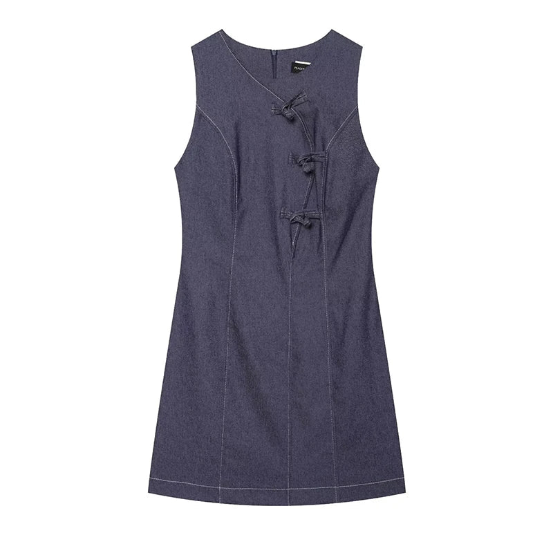 Minimalist Chinese Style Denim Dresses
