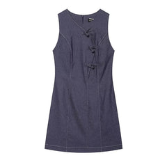 Minimalist Chinese Style Denim Dresses