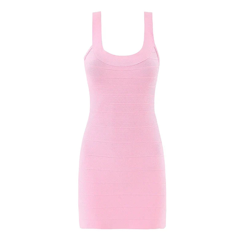 Sexy Mini Bodycon Knit Dresses Autumn Christmas Sleeveless Stretching Fit Slim Club Party Dresses