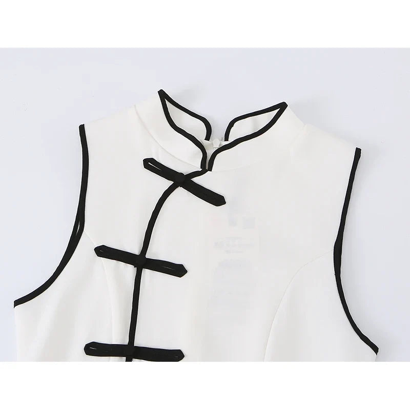 Summer Chinese Qipao Style Mini Dresses